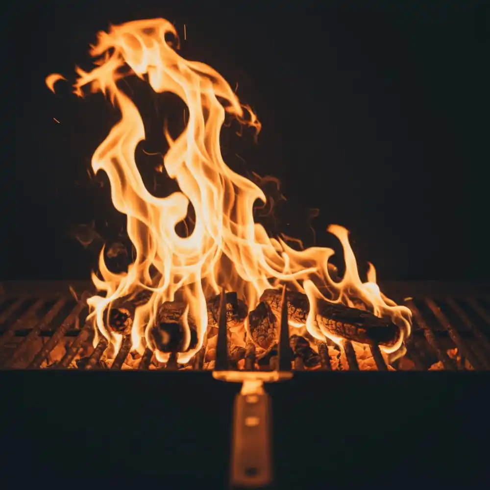 Preparo do hambúrguer na brasa